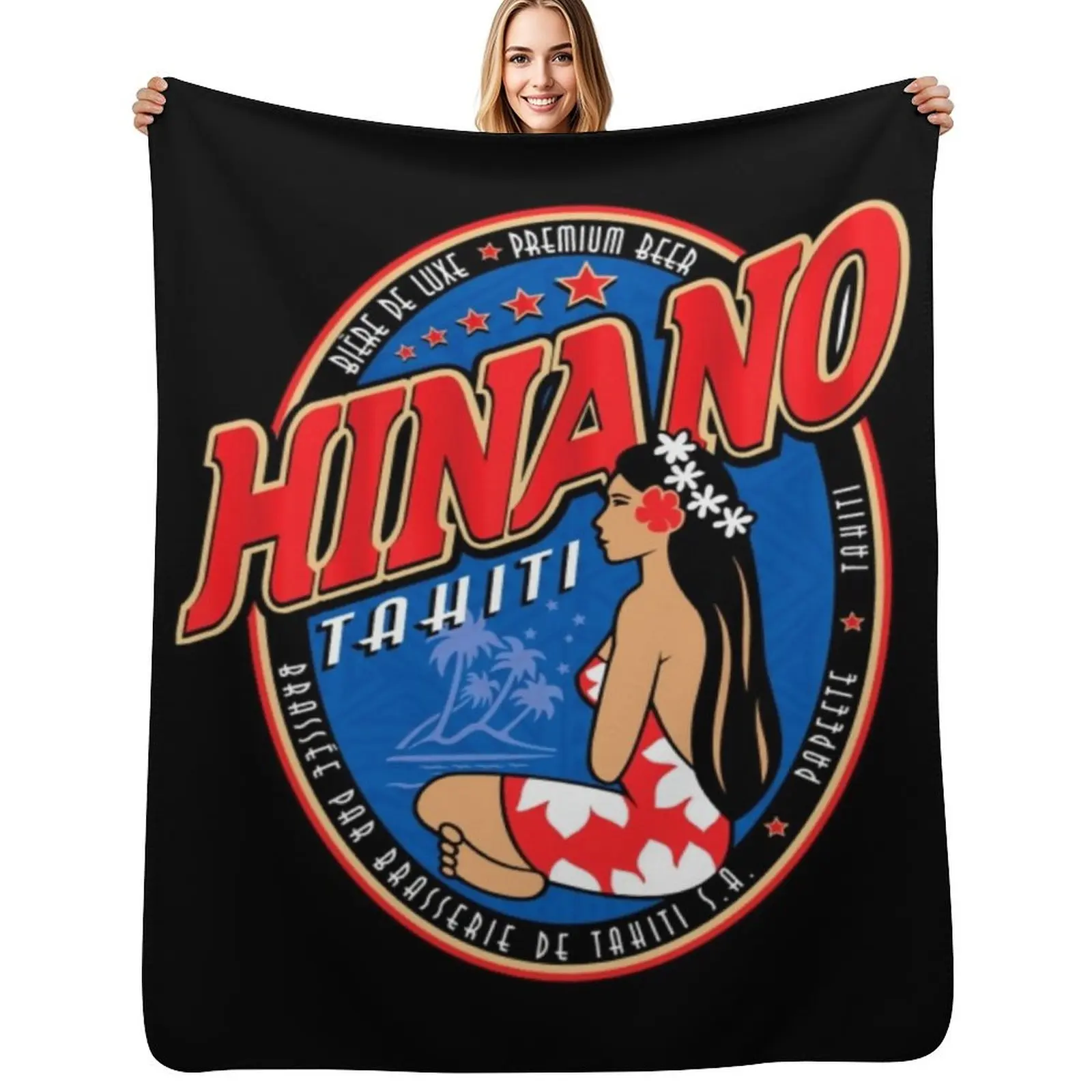 

Hinano Tahiti T-ShirtHINANO TAHITI Throw Blanket cosplay anime valentine gift ideas Soft Beds Luxury Blankets