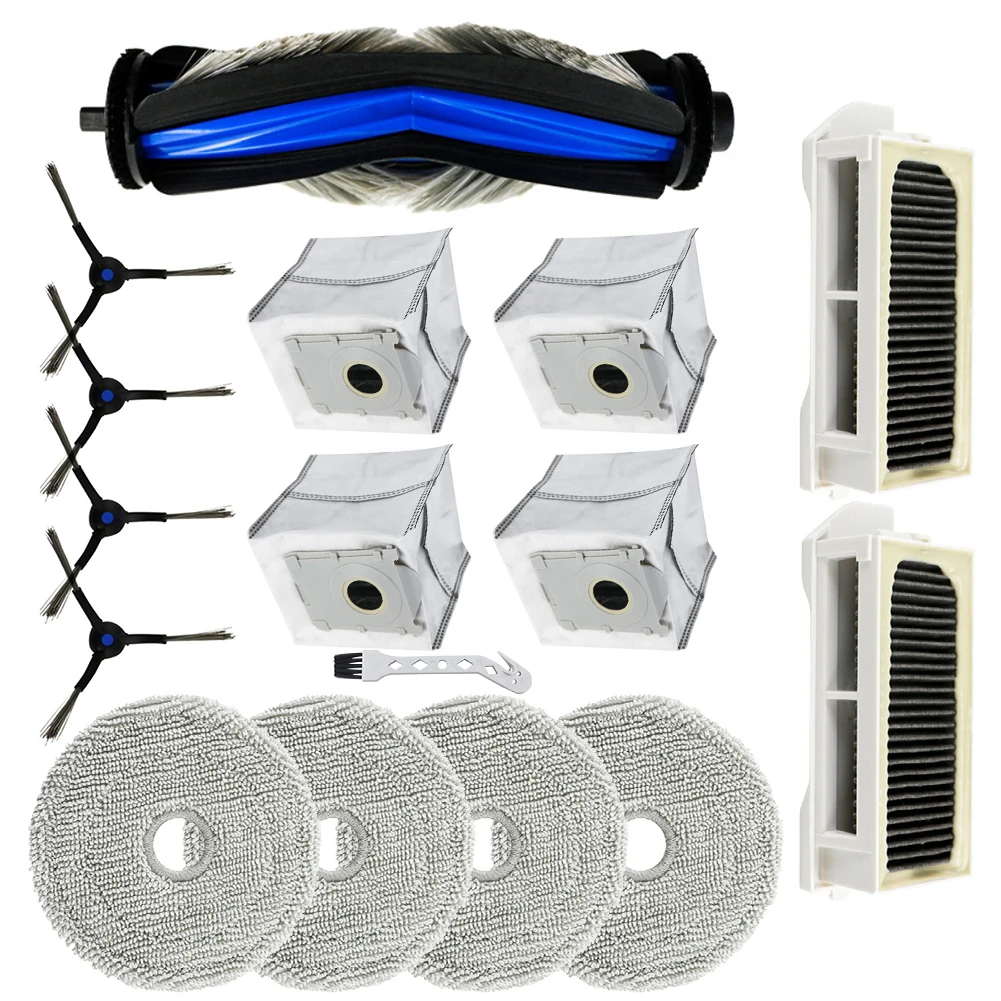For ECOVACS And For Deebot For Mini Robotic Vacuum Cleaner 1Set 16pcs (Main Roller Brush/Side Brush, Dust Bag, Mop)