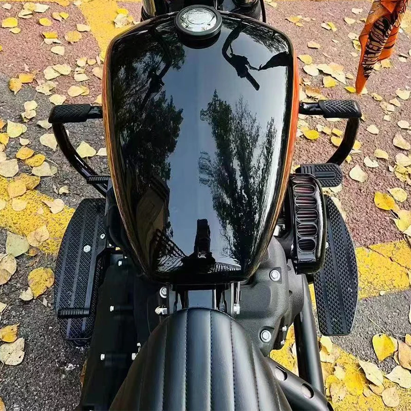 2018-أحدث FX Softail دراجة نارية إلى الأمام مجموعة التحكم في لوحة القدم حالة جديدة أسود/كروم الأكسدة المقاومة صالح الشارع #5