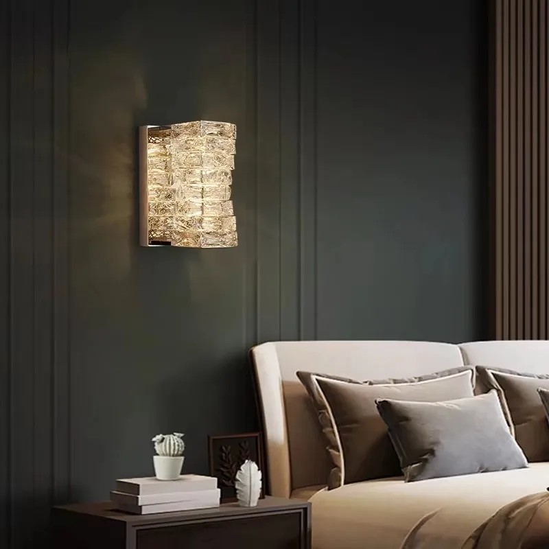 Moderne Nieuwe Ontwerper Kristal Muur Schans Voor Bed Badkamer Gangpad Tv Achtergrondlamp Home Decor Verlichtingsarmatuur