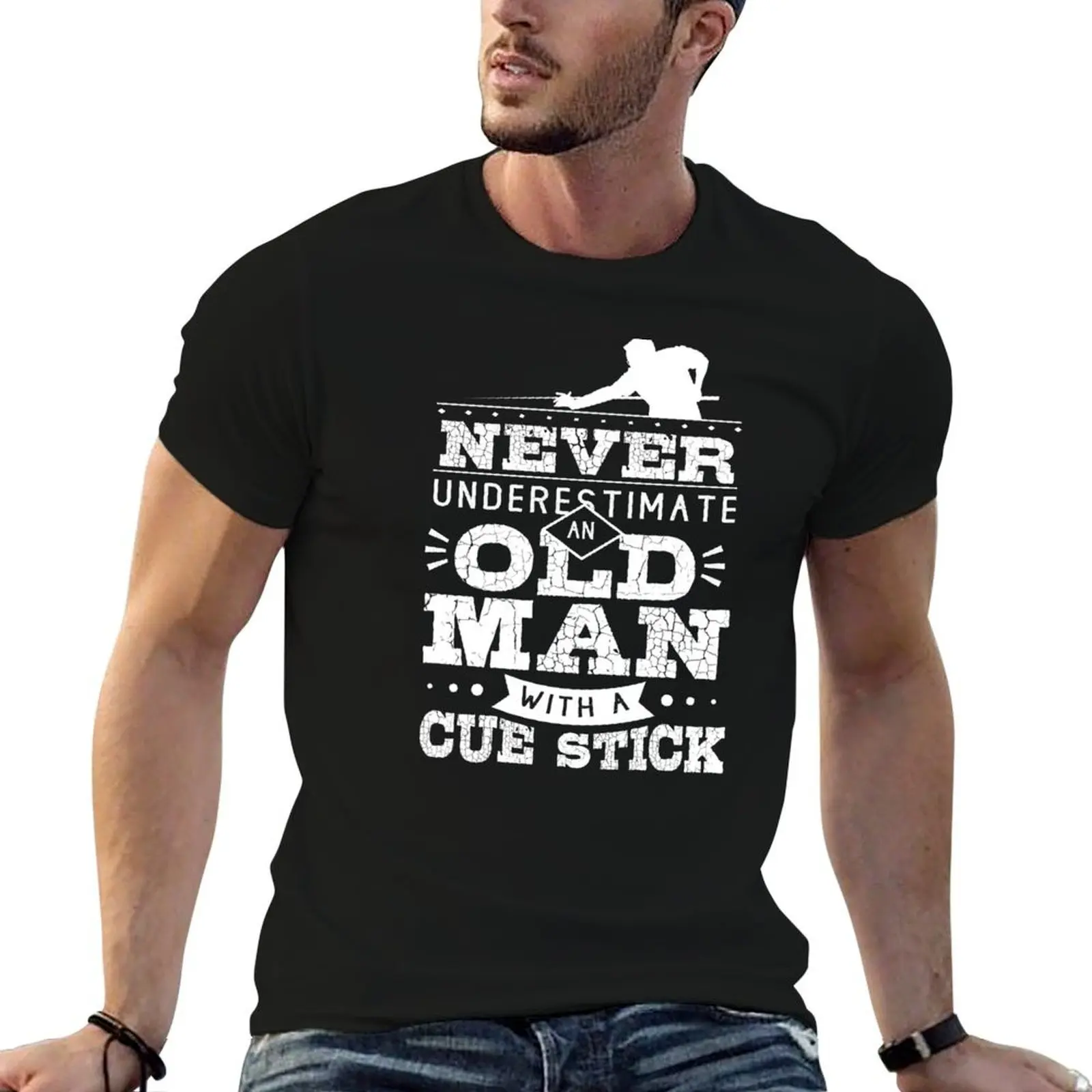 Mens Billiards Gift Old Man Billiard Player T-Shirt plus size clothes shirts graphic tee plus size men clothing