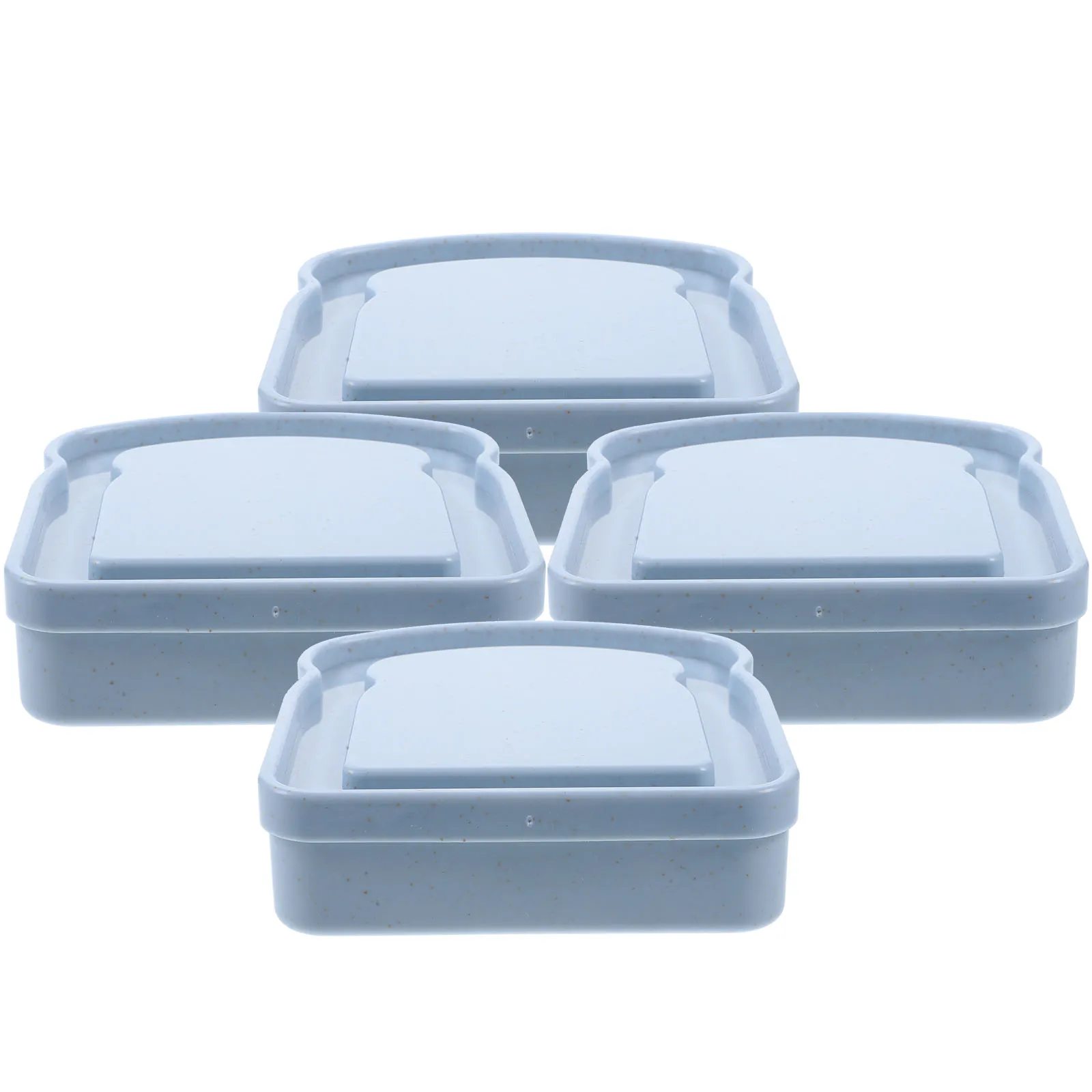 

4pcs Blue Portable Sandwich Containers Leak Proof Food Boxes with Lids Reusable Large Capacity Outdoor Bread