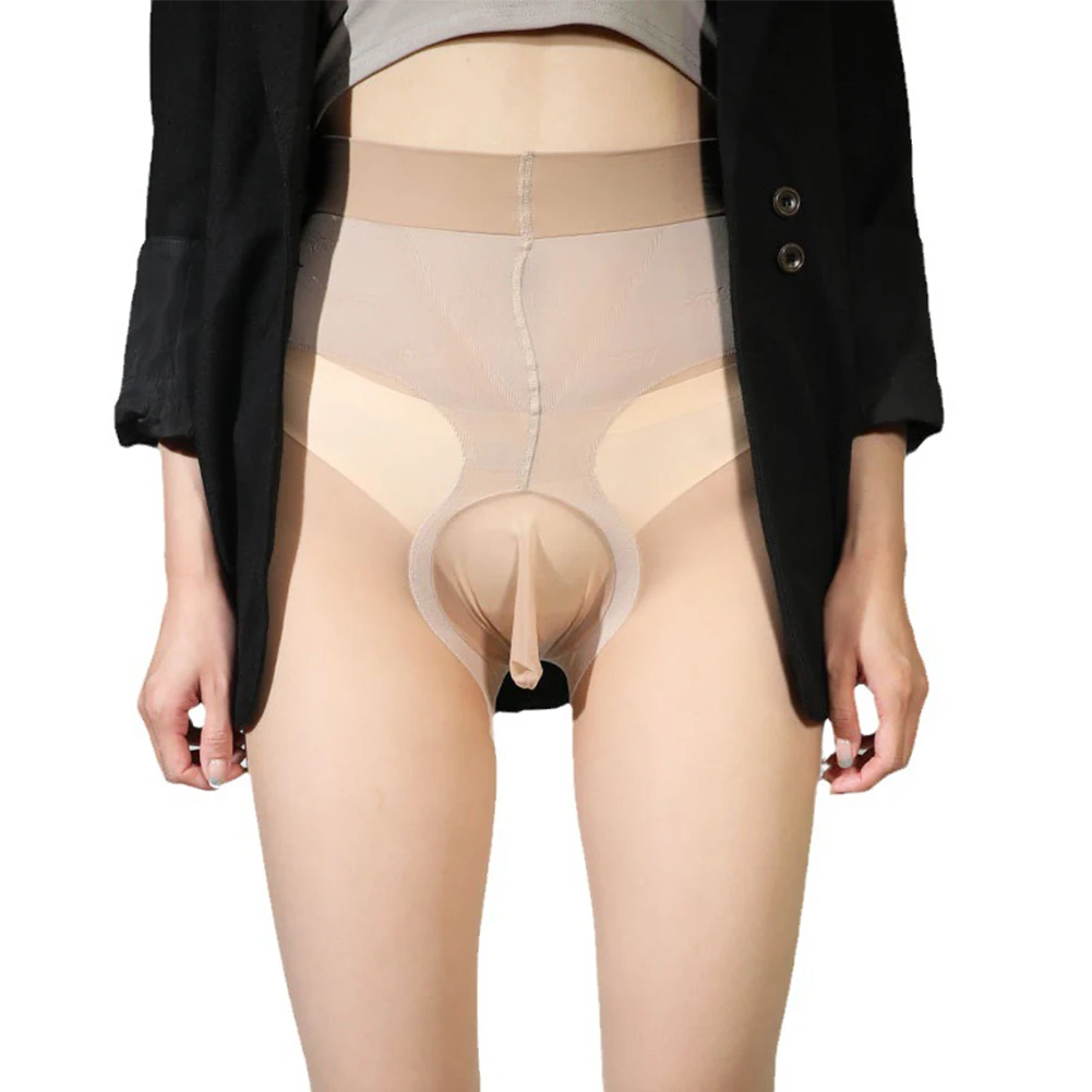 Herren 5D Stretch Strumpfhosen Unsichtbare Strümpfe Glänzende Transparente Strumpfhosen Ball Dünne Bodyhose Nahtlose Weiche Body Socke Stretch Dessous