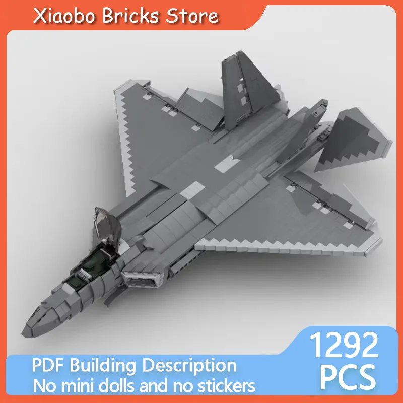

Military Aircraft Model MOC Building Bricks Fighter Jet F-22 Raptor Modular Technology Gifts Holiday Assemble Children Toys Suit