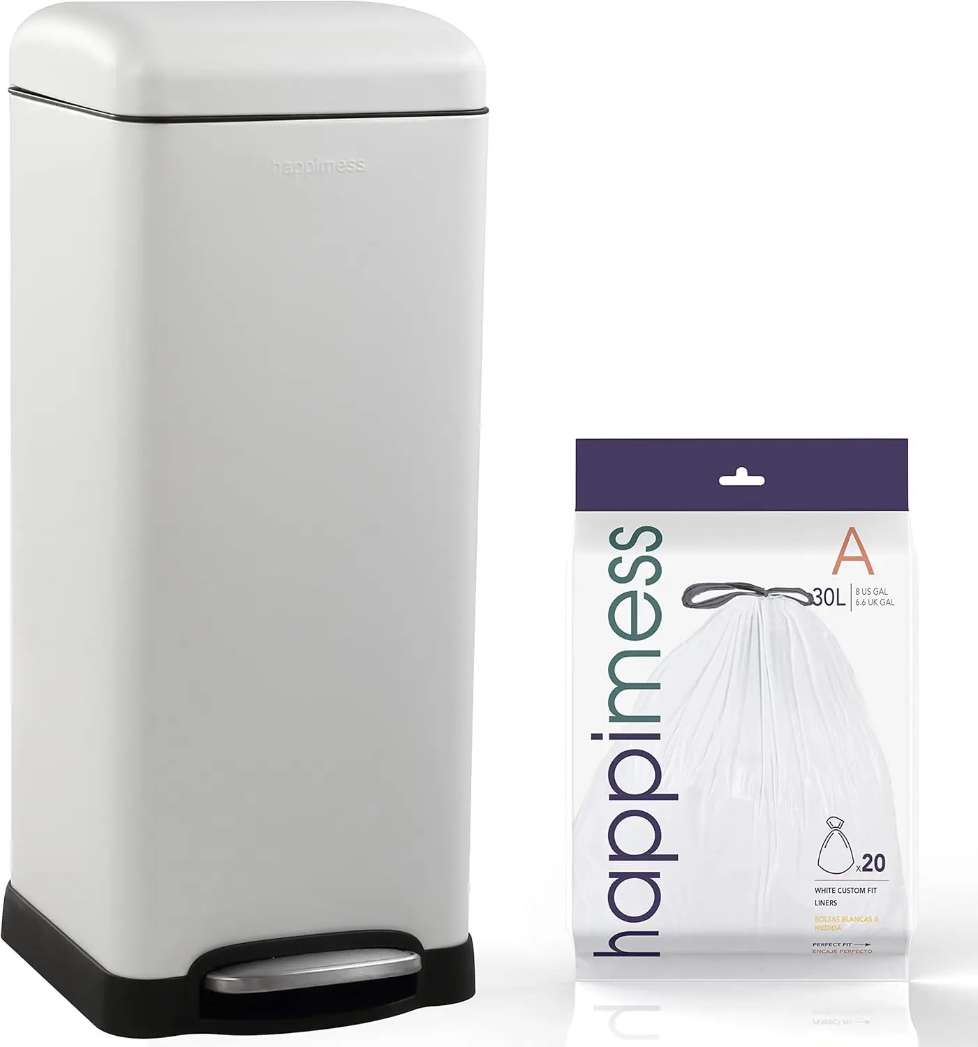 

8-Gallon Step-Open Trash Can with Soft-Close Lid, Fingerprint Resistant, Modern Design for Home Kitchen Office