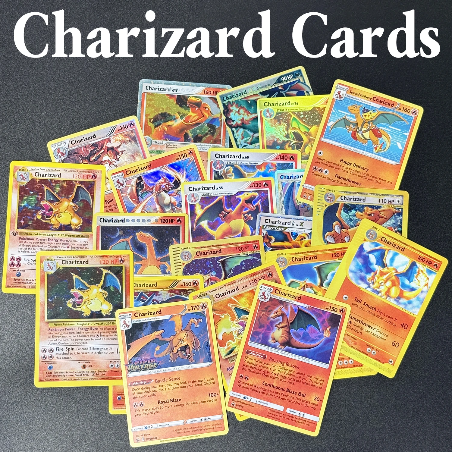 PKM Proxy Trading Game Cards Charizard Base Set /MEW 199/EX/Expedition/VMAX/VSTAR English Versions PTCG Collectible Cards