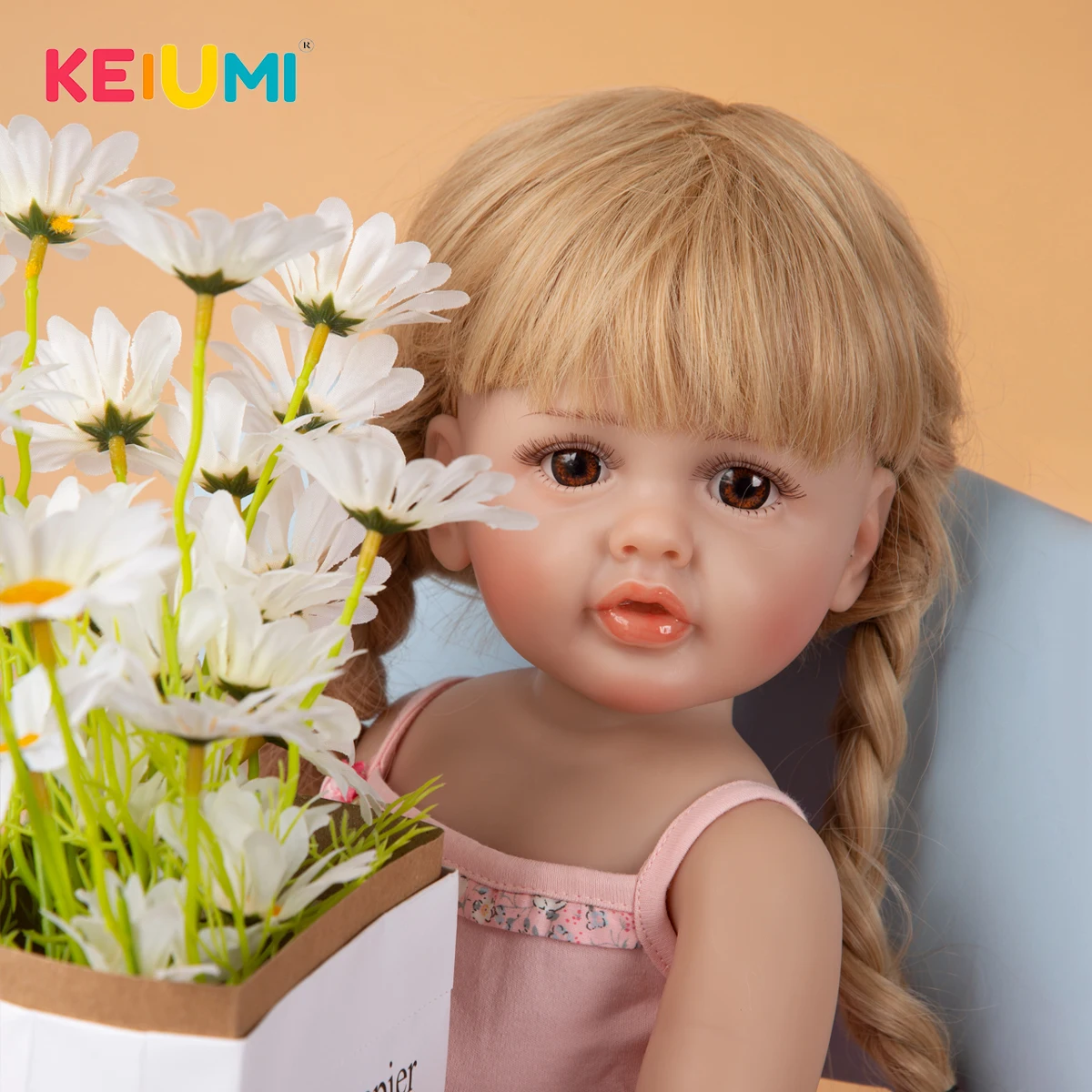 

55 cm Golden Hair Betty Toddler Dolls Reborn Soft Silicone Body Baby Dolls Boneca Bebe Reborn Can Bath Toys For Kid‘s Gifts