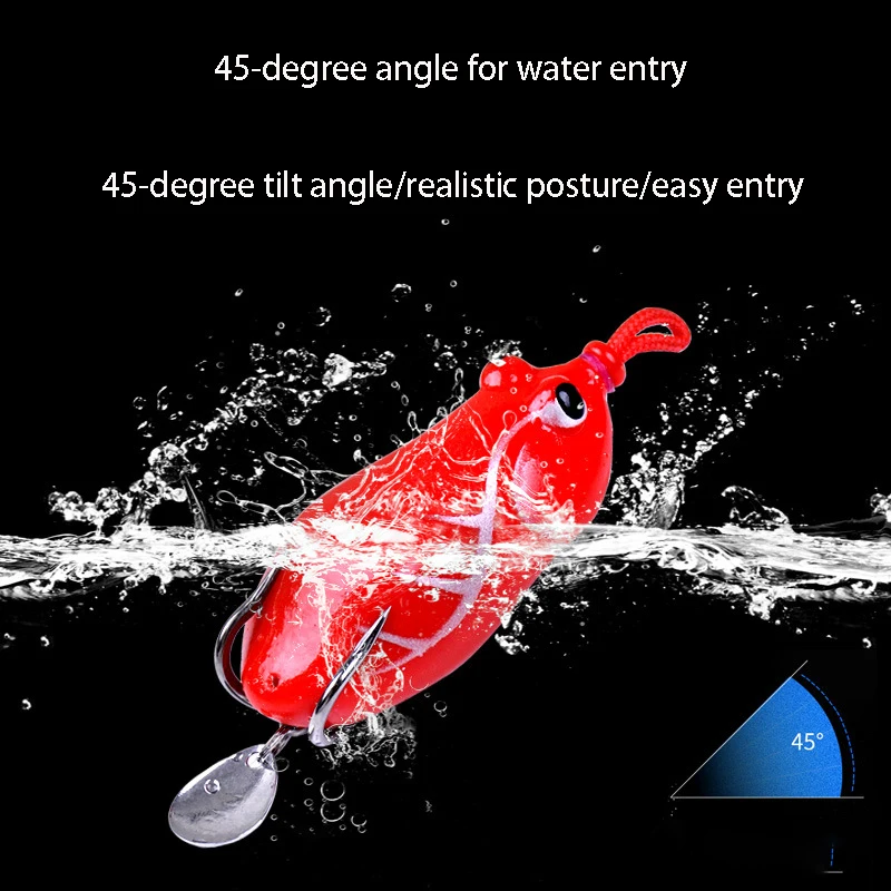 Kombinezon przynęty Miękka silikonowa twarda przynęta Wysoka szybkość uderzeń Sztuczna żaba wędkarska 60 do 80 mm Oczy 3D Wody ogólne