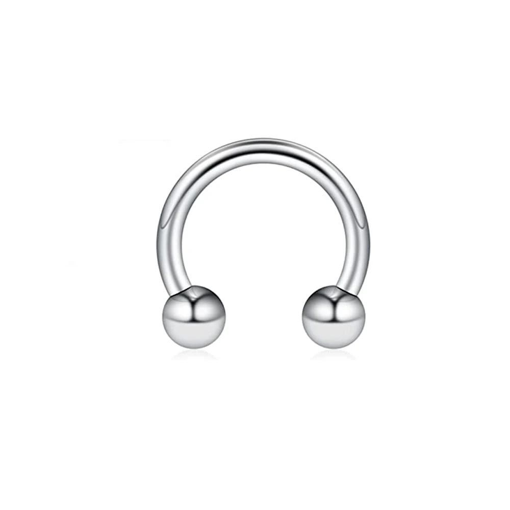 1 PC Colored 316L Stainless Steel Nose Ring 16G Clickr Septum Rings Tragus Cartilage Helix Lip Piercing Jewelry 6/8/10MM