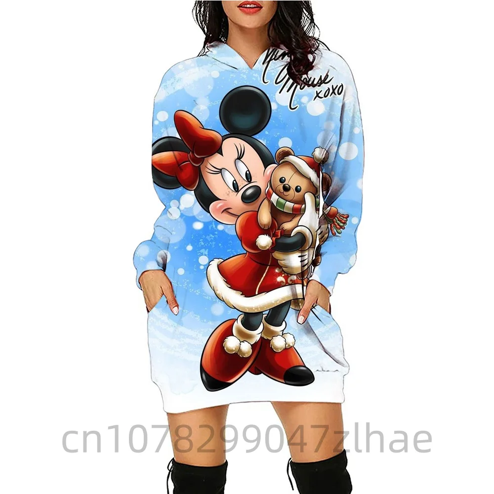 Fashionable and high-quality streetwear teenage Christmas hoodies Disney embroidered Kawaii women's hoodies dresses y2k