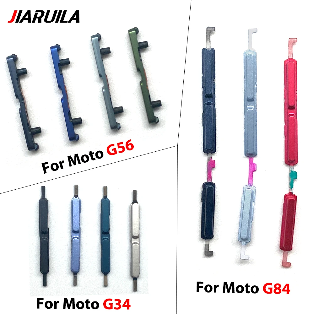 NEW Side Volume Button Keys + Power ON / OFF Buttton Key Set Replacement Parts For Moto G34 G55 G56 G84