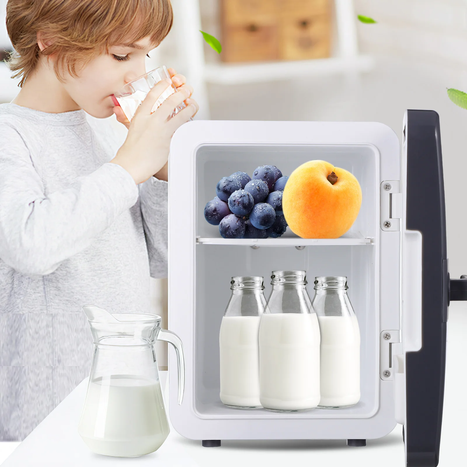 

Dual Mini Fridge Car Use Portable Bedroom Office Low Energy Consumption Partitioned Storage Mini Fridges Garage Travel Skincare