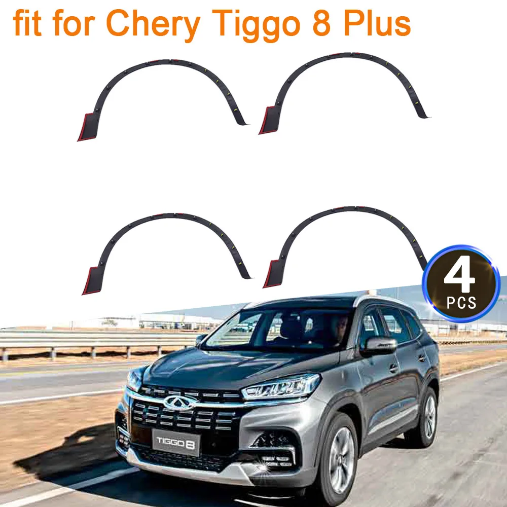 

Для Chery Tiggo 8 2022 2021 PLUS 2020 2019 2018 аксессуары для автомобиля, боковое колесо, свод крыла, автомобильные вспышки, черные Брызговики, колеса для бровей