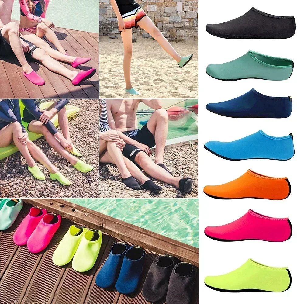 Non-Slip sepatu air Unisex berenang kaus kaki selam musim panas Aqua pantai Sandal sepatu datar pantai Sneaker kaus kaki Sandal untuk pria wanita