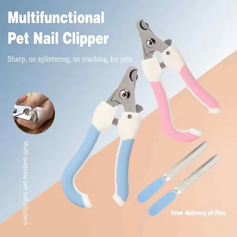 With Nail File Labor‑Saving Pet Nail Trimmer Clippers Scissors Sharp Toe Claw Grooming Tools For Dogs Kitten Cats Small Pets