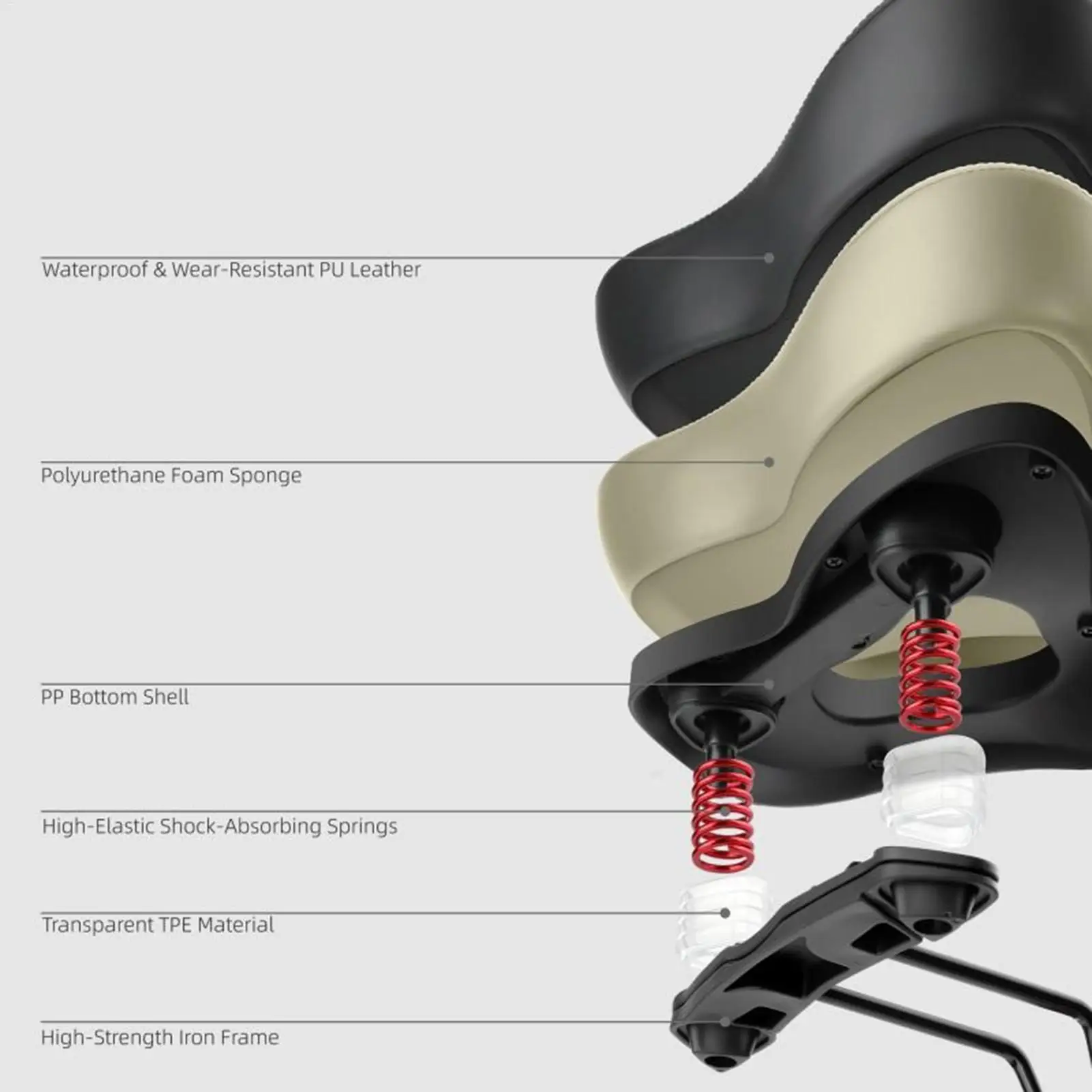 

Cycle Seat Cushion Comfortable Shock Absorbing Bike Seat Pad Hollow-out Cushion For Commuting Touring Long-Distance Riding Daily