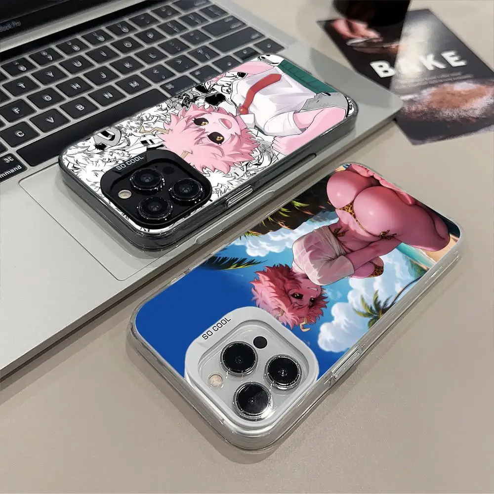 

Hero Academia Mina Ashido Phone Case for iPhone 17 16 15 14 13 12 11 X XR XS 8 7 Pro Max Plus Translucent Colour Protective