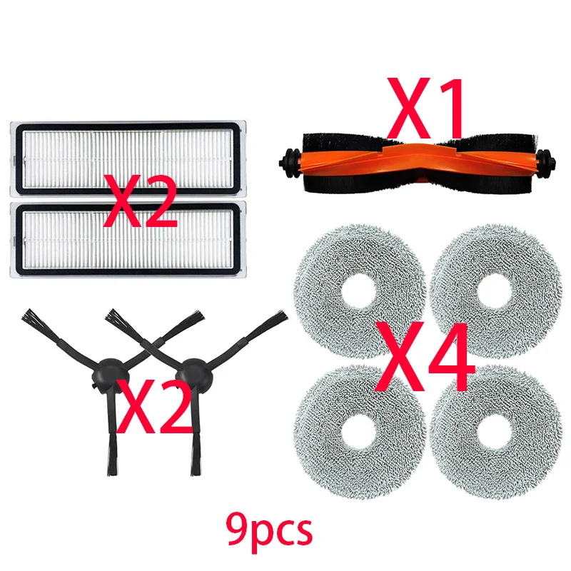 For xiaomi S20+ / S20 plus / B108GL robot vacuum cleaner main brush side brush filter mop cloth spare parts Kit