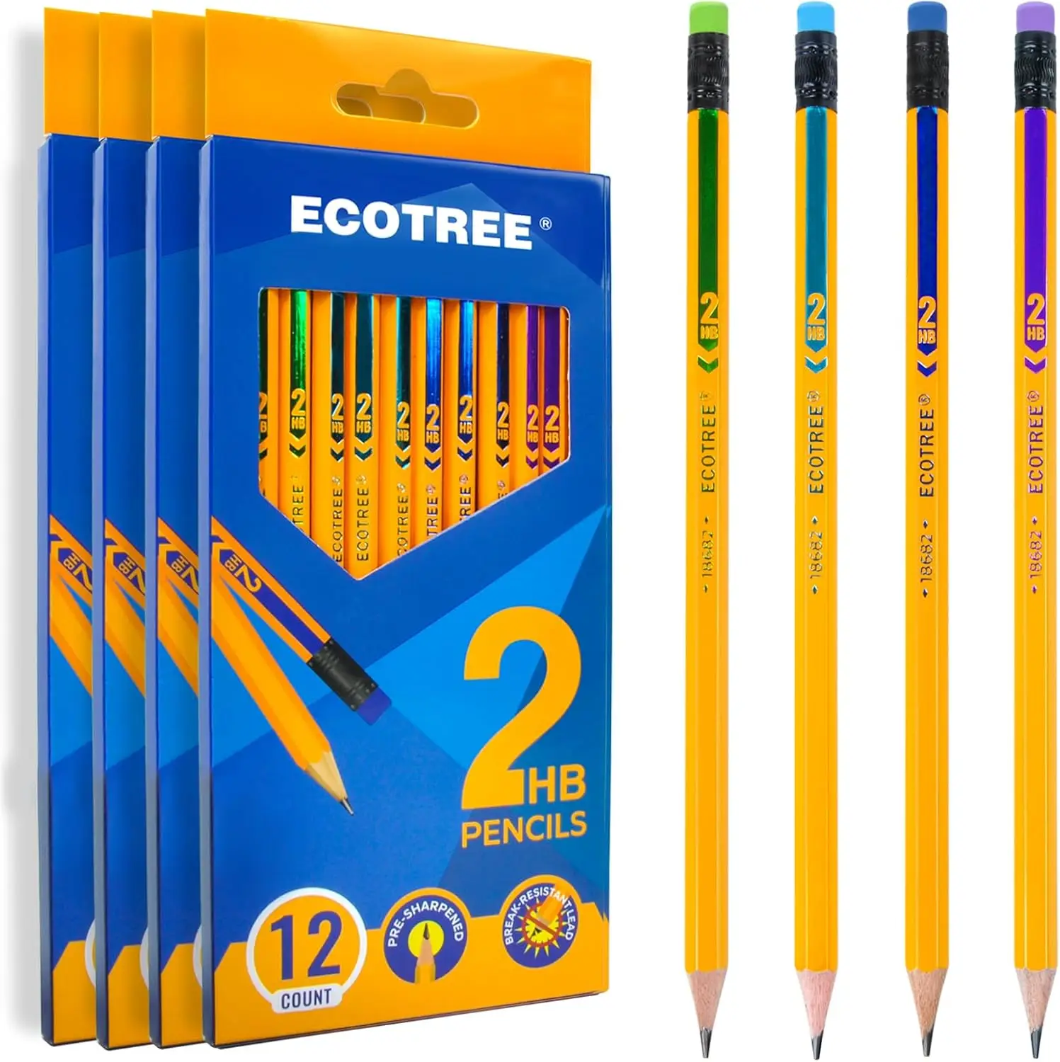 

Предварительно заточенные # 2 карандаша HB с ластиками, 48 штук, для школы, офиса, письма и рисования