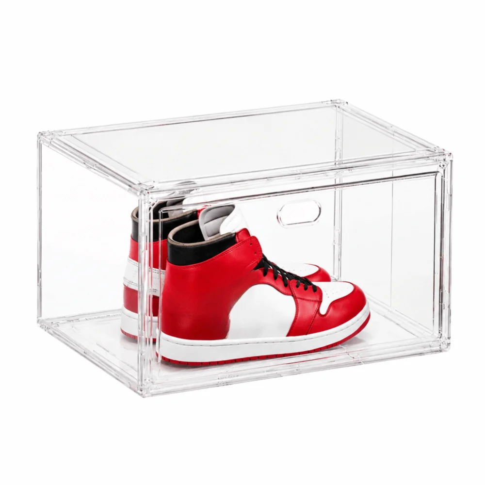 

Plastic Transparent Magnetic Shoe Box Dust-proof Stackable Sport Shoe Display Case Thickened Sneaker Holder Dormitory