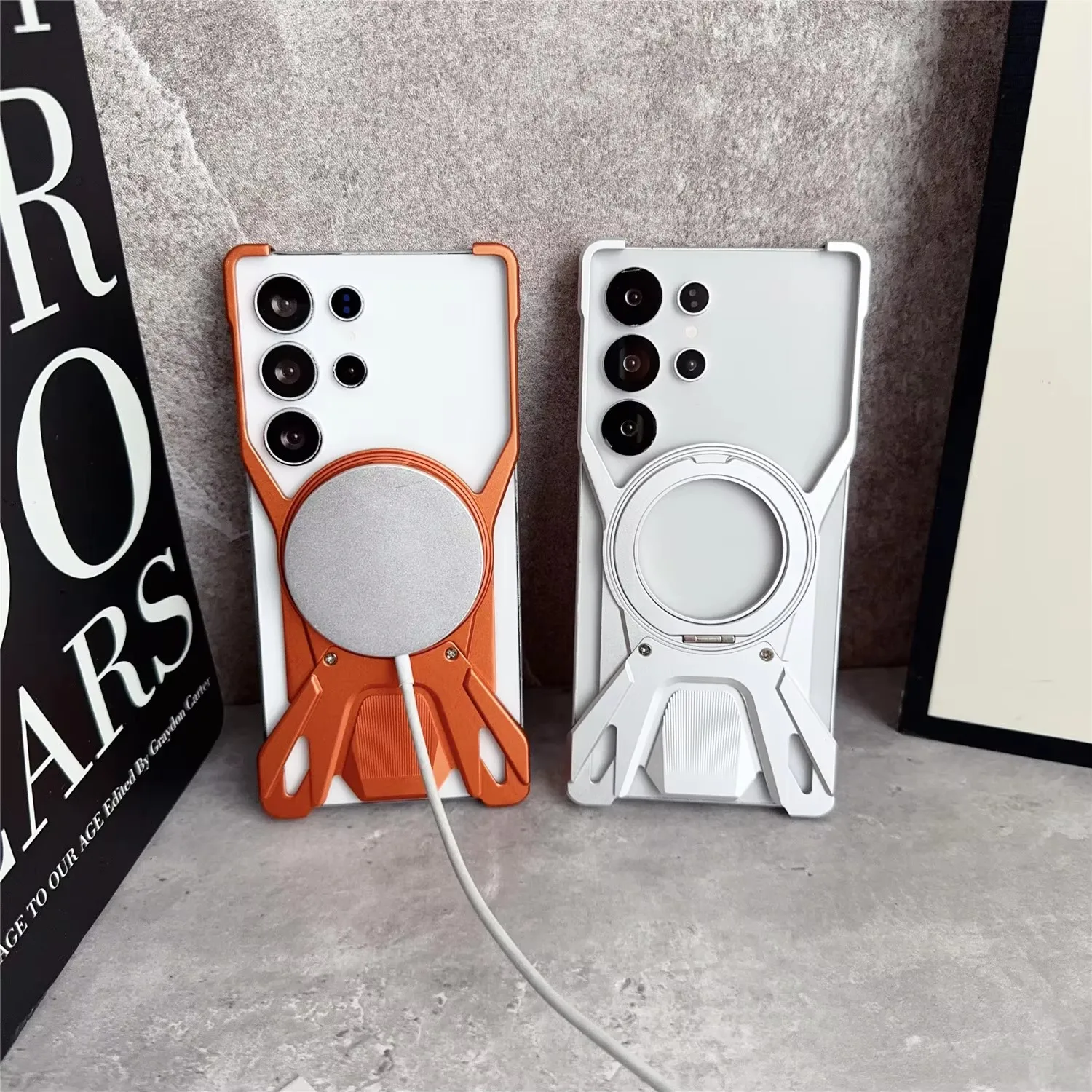 

Hot sales Aluminum Alloy Shockproof Case for Samsung Galaxy S26 Ultra S25 S24 Ultra Metal Anti-Drop Magnetic Ring Stand Cover