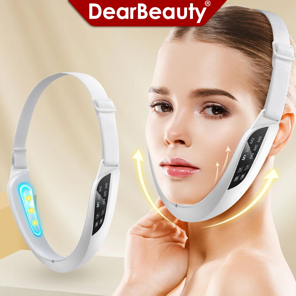 Appareil de Lifting du visage EMS, 6 Modes, masseur électrique amincissant, ligne en V, ceinture de levage, réducteur de Double menton, Machine de soins de la peau