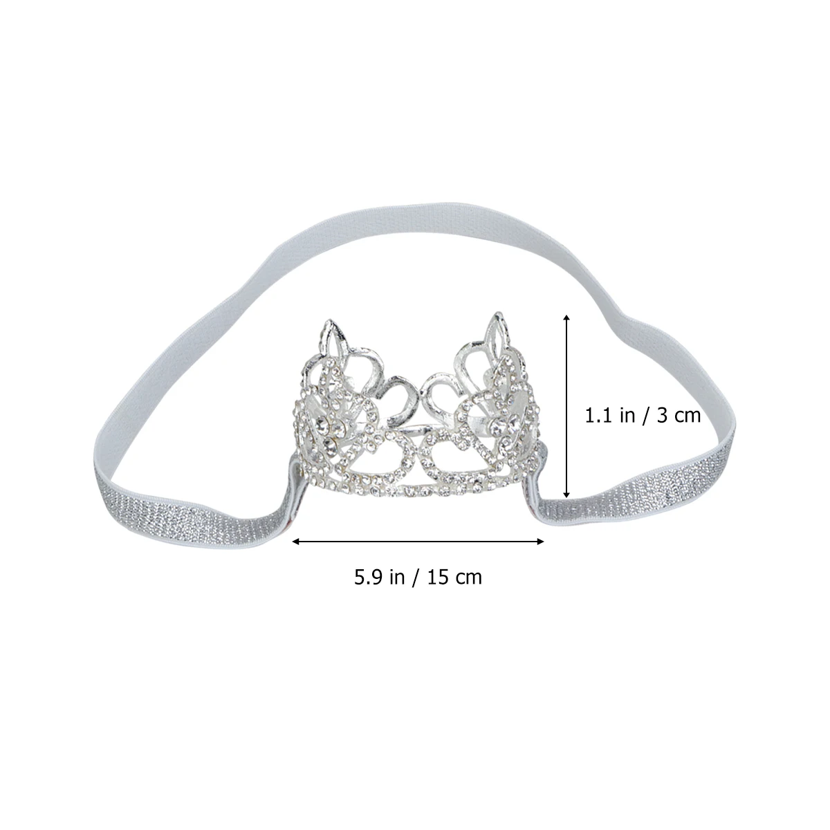 

Crown Headb Rhinestone Metal Hair Accessories for Baby Shower Birthday Party Kids Photo Props Fits Most Head Size