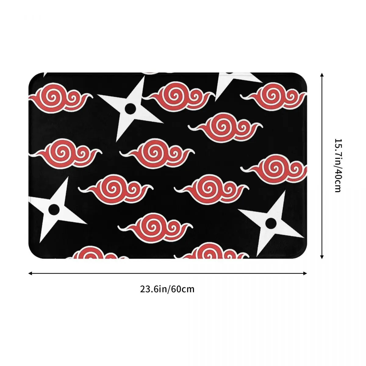 Geometric Patterns Bathroom Mat Japanese Shuriken With Red Cloud Akatsuki Doormat Kitchen Carpet Outdoor Rug Home Decoration