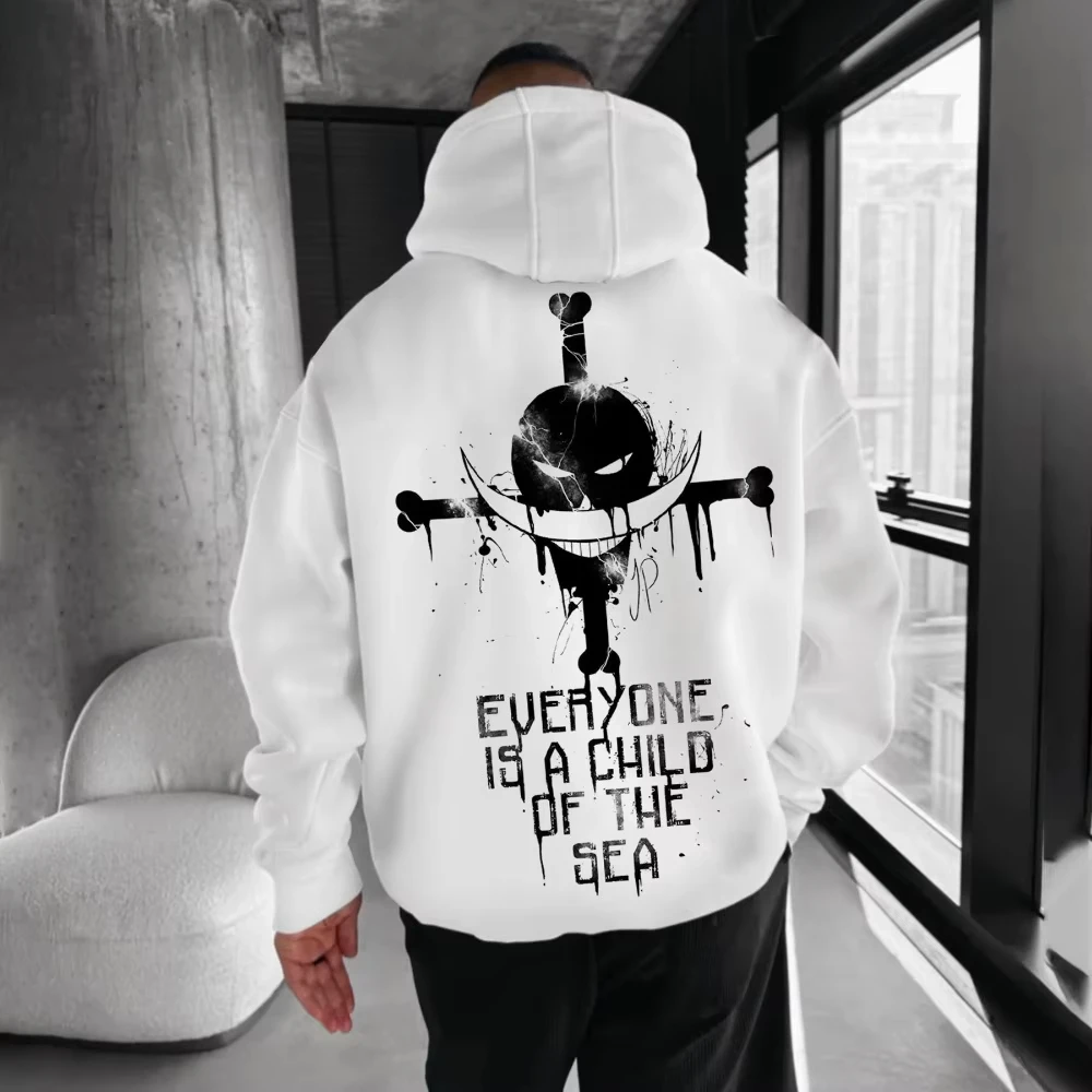 EEN STUK 2025, Nieuwe Hot heren Hoodie Trui Whitebeard Anime Lente en Herfst Jongens kinderen Trendy Ouder-kind Kleding