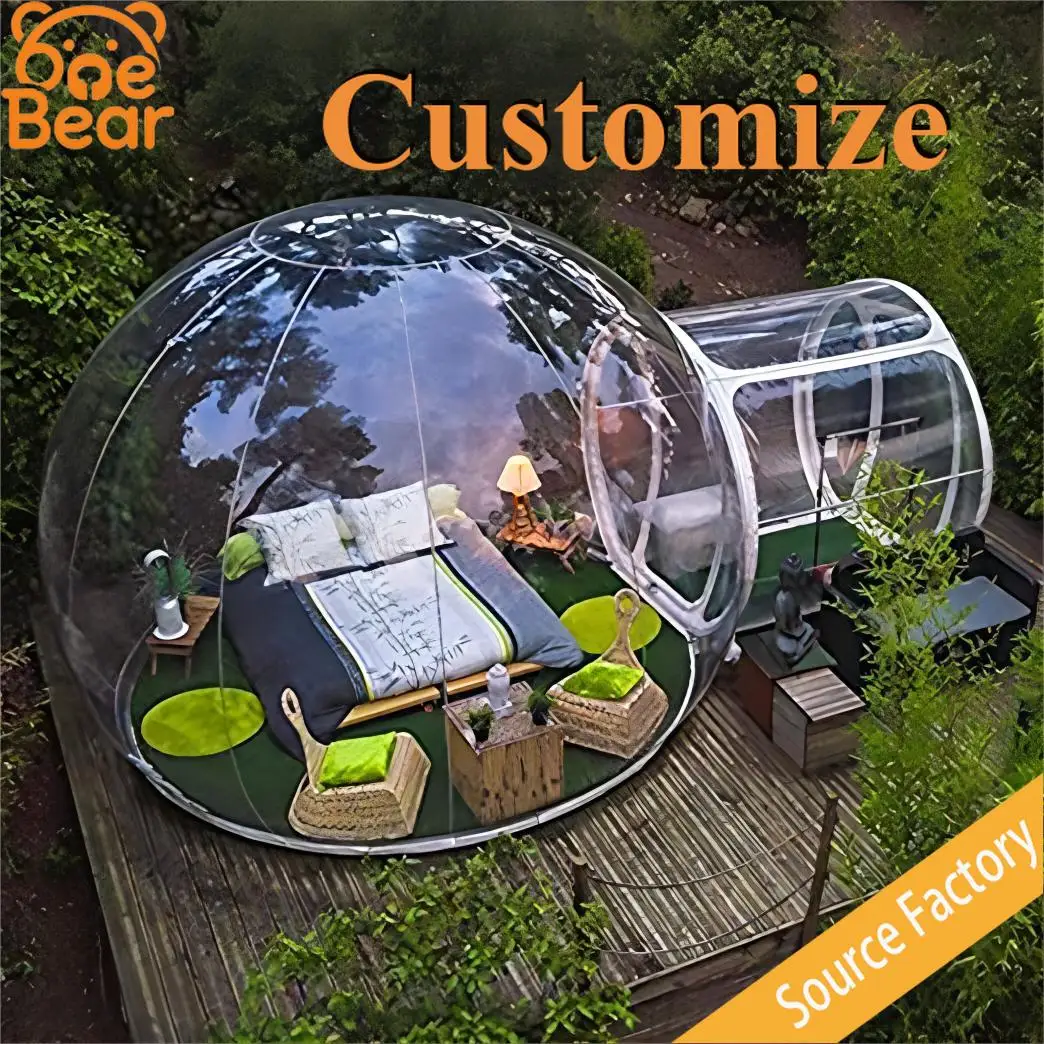Clear Inflatable Bubble Dome House Heavy Duty PVC Weather Resistant Outdoor Glamping Resort Villa Camping Shelter