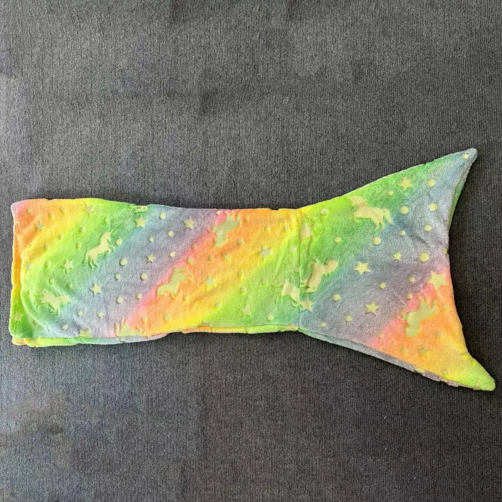 Mermaid Themed Blanket Mermaid Tail Blanket Sleeping Bag Soft Flannel Glow-in-the-dark Wearable Sack Cozy Throw for Home