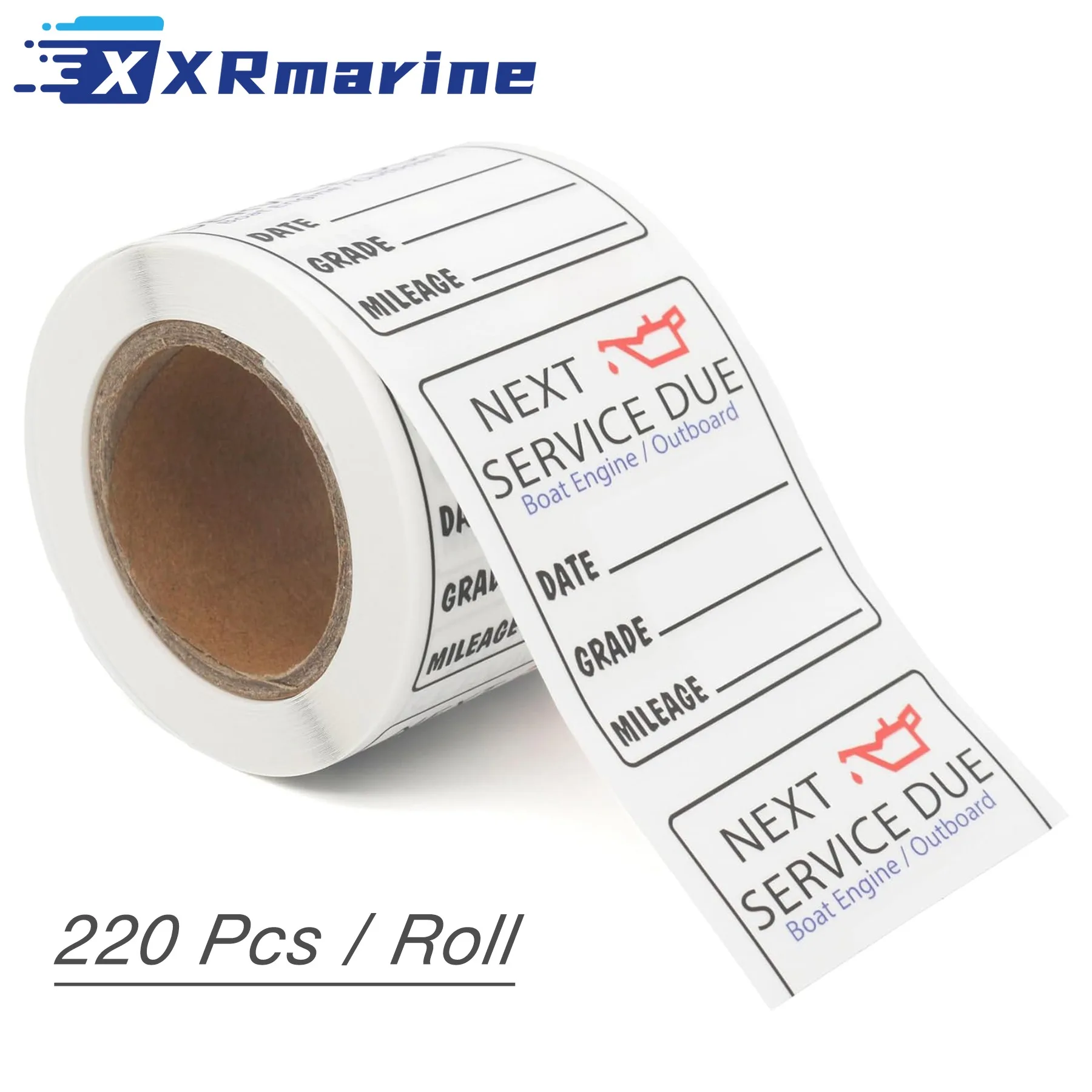 

220 Pcs Marine Oil Change Maintenance Service Reminder Stickers 2" x 2" Waterproof Decals for Boat Yacht PWC “NEXT SERVICE DUE“