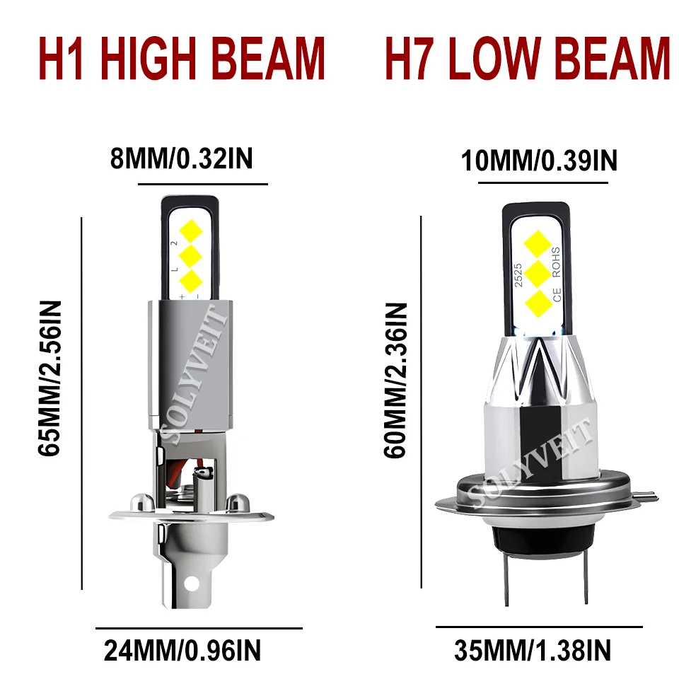 Ip67 à prova de choque configuração rápida ampla faixa de iluminação h1 h7 led farol alto baixo feixe para peugeot 307 2000 2001 2002 2003 2004