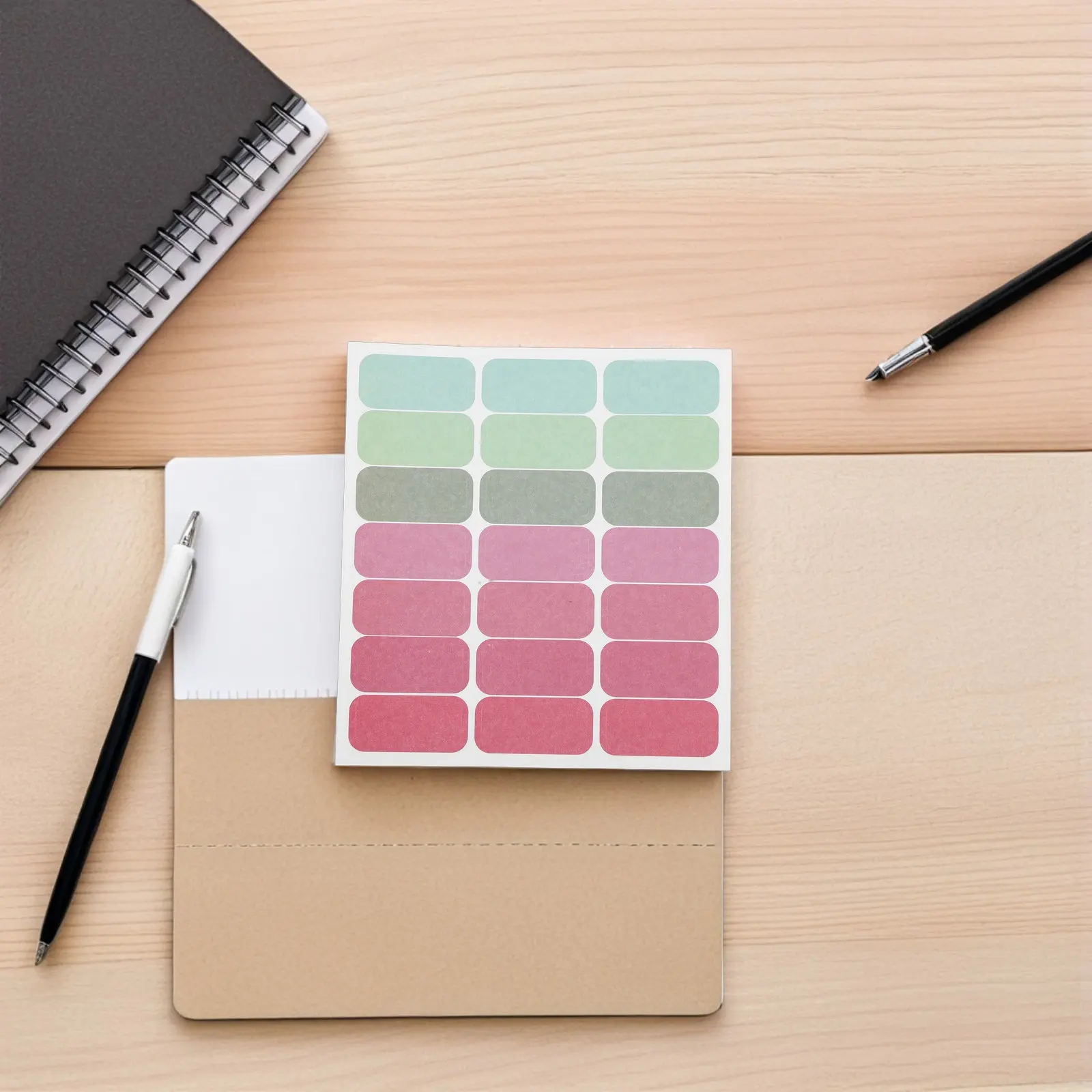 

5Sheet Blank Writable Adhesive Labels Colored Label Stickers for Food Containers Mailing Scrapbooking School Organization Name