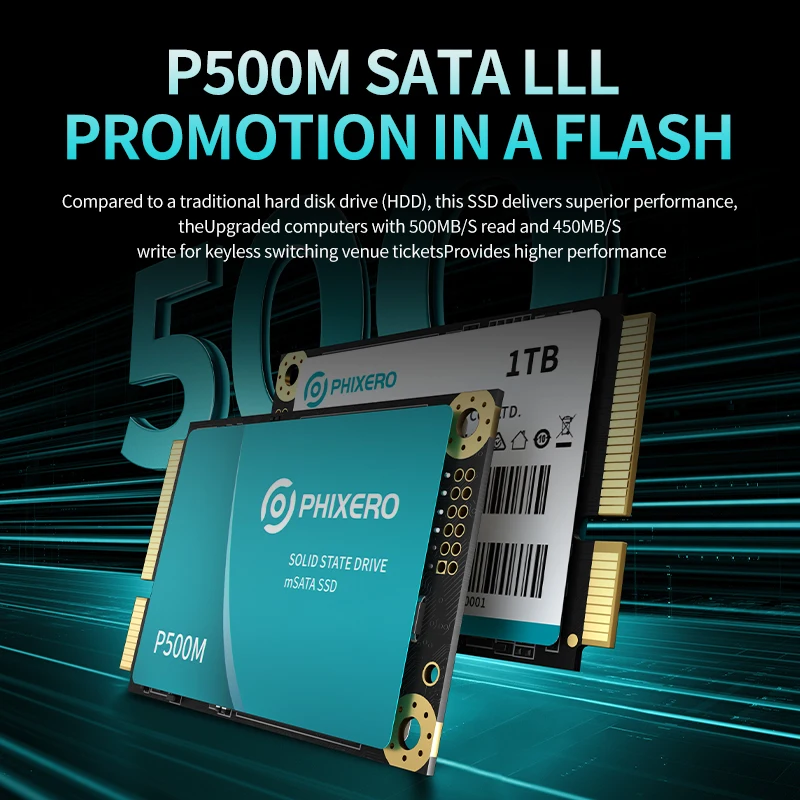 

PHIXERO mSATA III SSD Внутренний твердотельный накопитель 6 Гбит/с 3D NAND 128 ГБ 256 ГБ HDD 512 ГБ 1 ТБ 2 ТБ SSD для ноутбука Настольный ПК