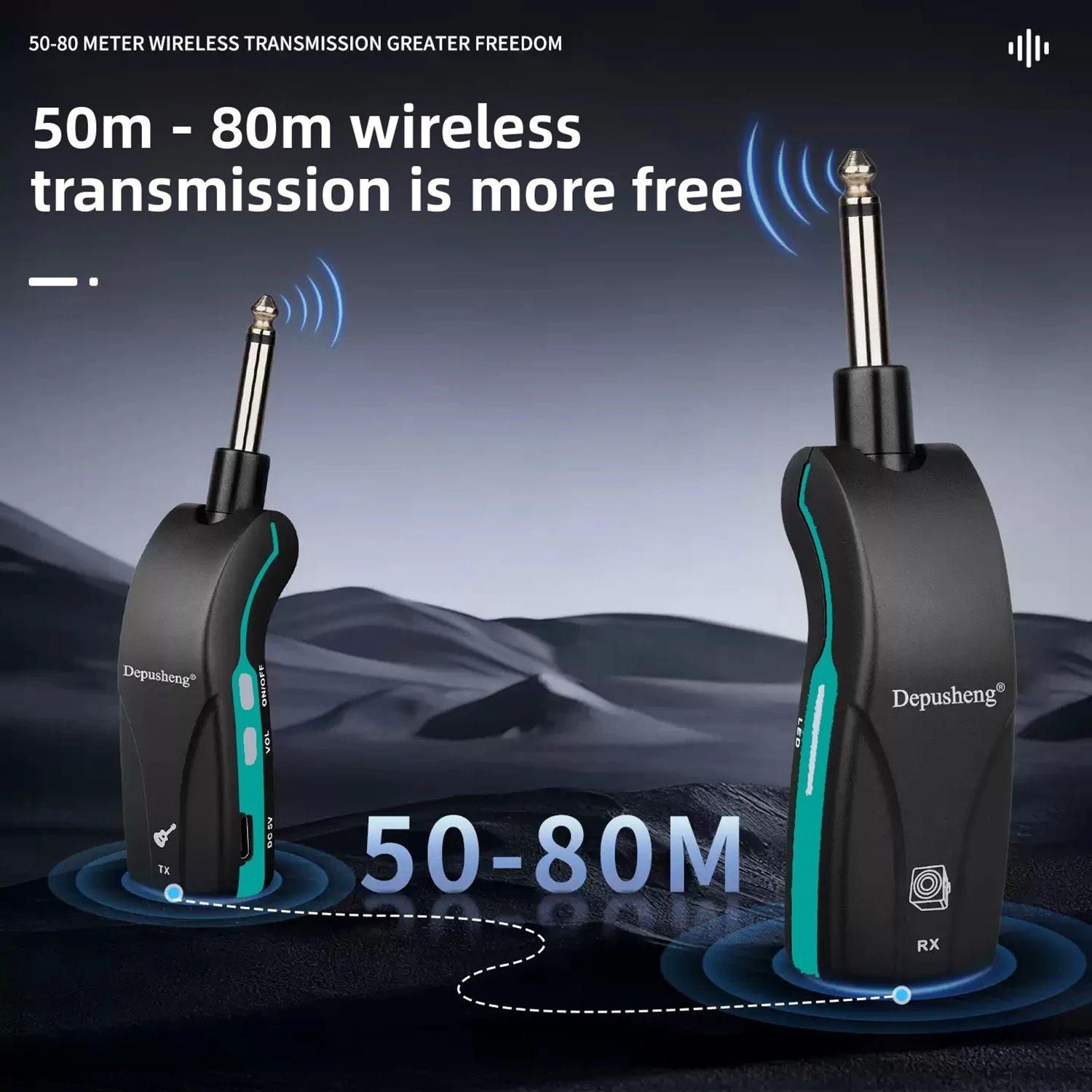 GAW-A10 Professional musical instrument universal wireless transceiver,one-to-two wireless transmission,high compatibility guita