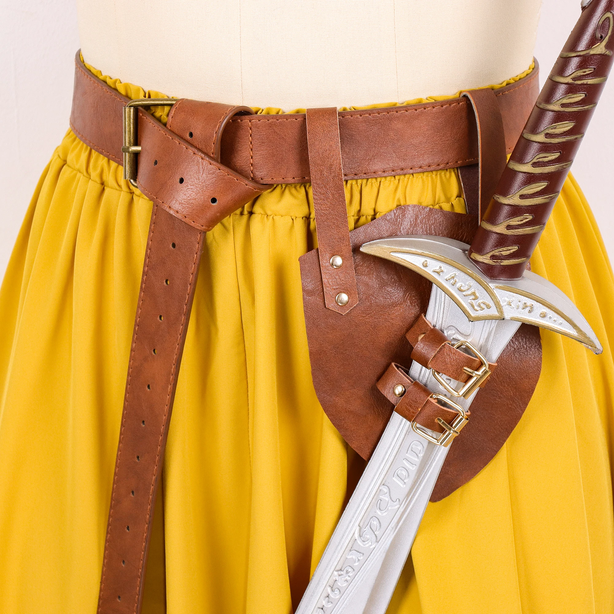 

1/2pcs of medieval knight Viking sword holder, double hanging PU leather scabbard belt, suitable for Renaissance costume props