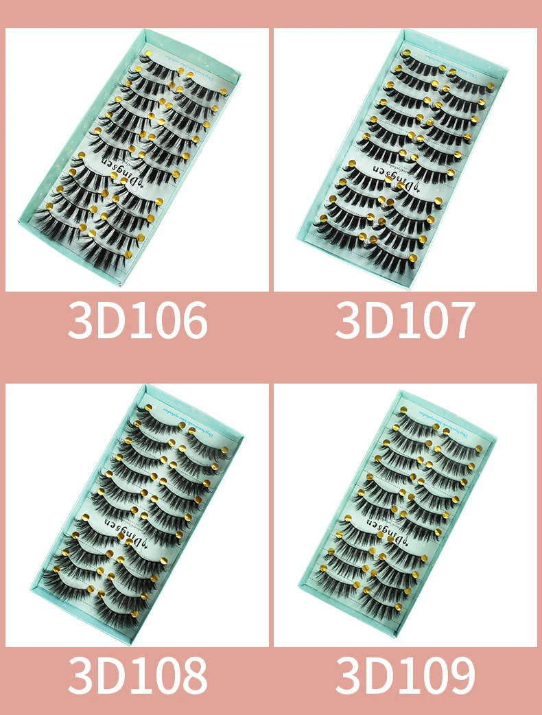 DINGSEN 10 Paar 3D-Wimpern zum Fabrikpreis, Großhandel 3D Handgefertigte Beauty Fans Qingdao Streifen-Kunstwimpern für Make-up – Detail 14