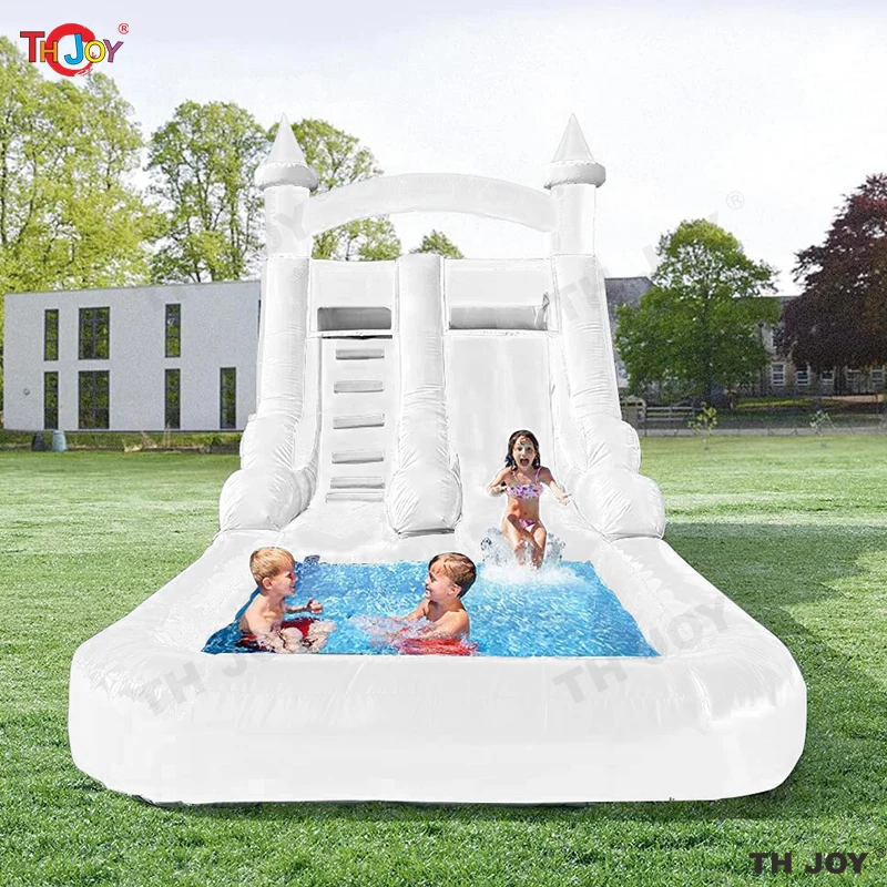 

20ftCommercial pvc 20ft Inflatable White Bounce House with slide and Ball Pit water Slide White Bounce Castle Air Bouncer Combos