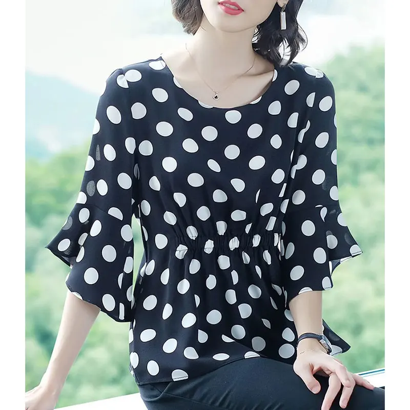 O-neck Short Sleeve Tops for Women, Loose Shirts for Office Lady, Casual and Simplicity, All-match Clothes, Summer Fashion