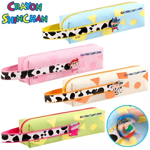 Crayon Shin-chan 간단한 연필 케이스 애니메이션 크리 에이 티브 대용량 다채로운 편지지 상자 학교 용품 귀여운 펜 가방 어린이 선물