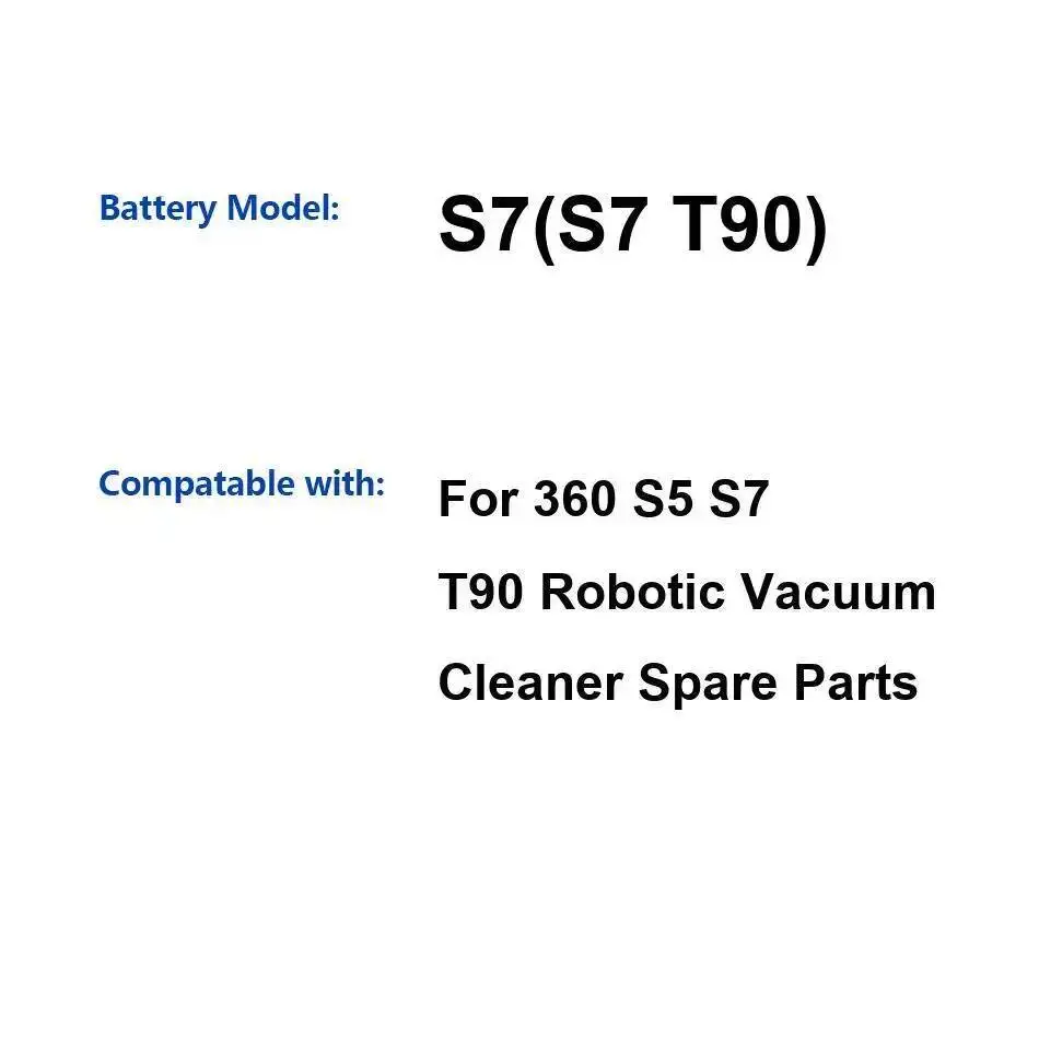 

Robotic Vacuum Cleaner Accessories Battery For 360 S5 S7 T90 Spare Parts