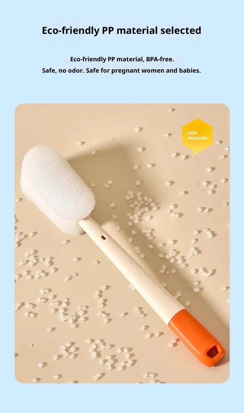 Gianxi Waschflaschenbürste, babyspezifische Reinigungsbürste, Reinigungswerkzeug für Becher, Wasserbecher, Fleckenentferner, Schwammbürste mit langem Griff