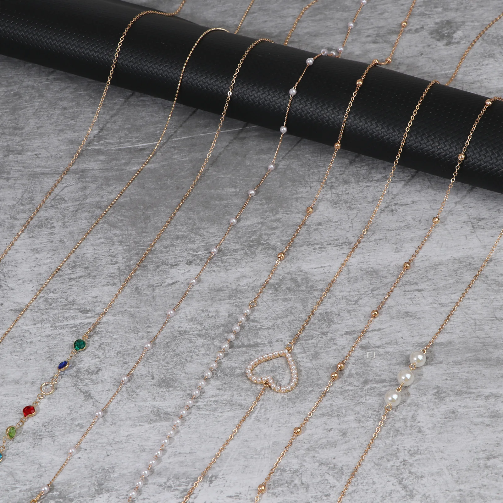 [YU]8 Stück Damen Brillenkette Sonnenbrillenkette Pearl Love Wheat Splice Model Brillenketten Lesebrillen Brillenband für Fr