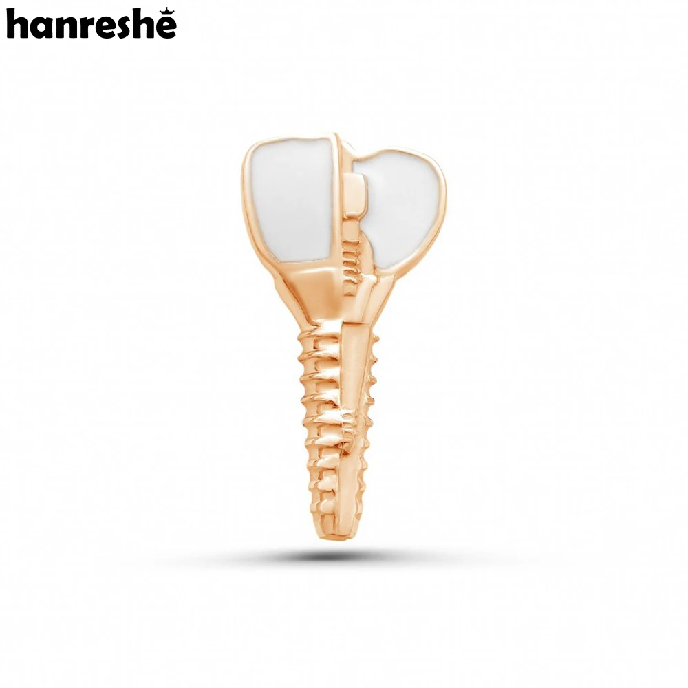 Hanreshe Small Cute Tooth Brooch Dentist Dental Dentures Lapel Backpack Badge Pins Medical Jewelry Gift for Doctor Nurse