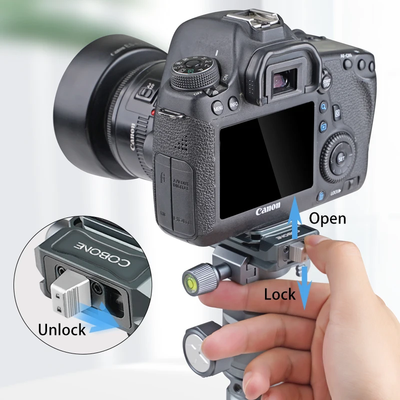 XILETU XQ1S Quick Release Plate Clamp with Arca Swiss Quick Release Plate Quick Mounting Bracket for DSLR Camera Tripod Adapter