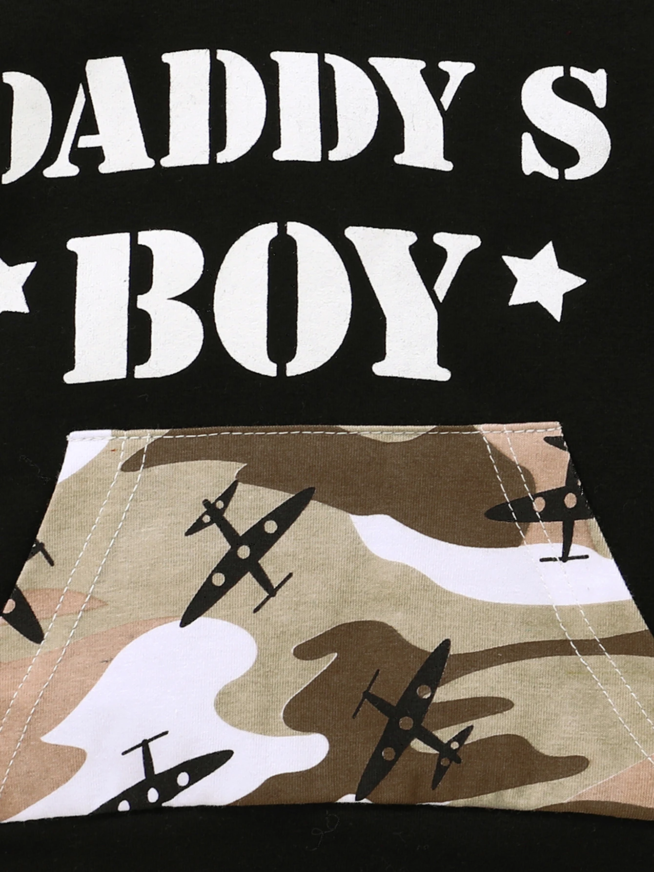 DADDY\'S BOY hooded pocket pullover suit in spring and autumn.