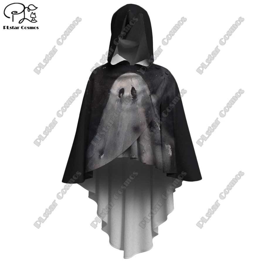 

PLSTAR COSMOS new 3D printed Halloween horror ghost series women's hooded cloak irregular cloak