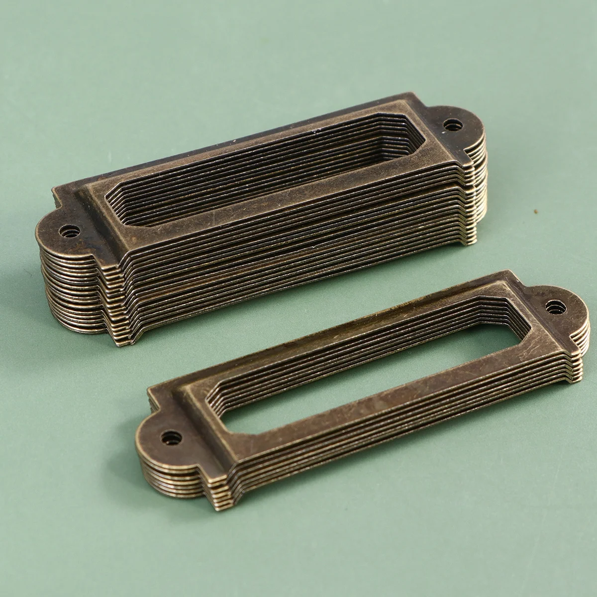

25 Pcs Retro Business Card Iron Frame Drawer Labels for Dresser Tabs Tag Holder Accessories