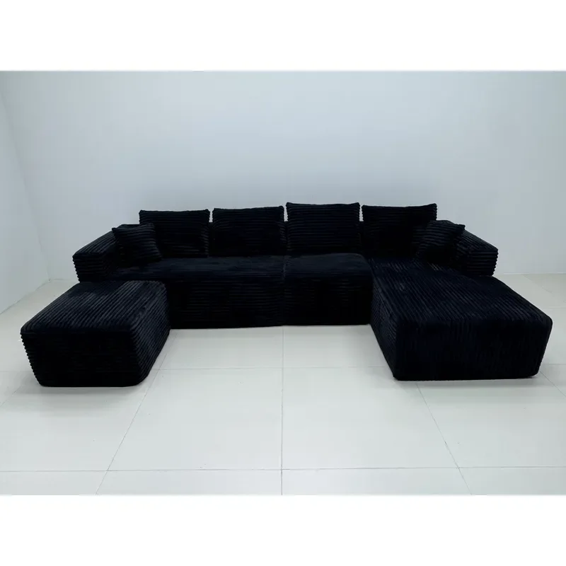 Modern L Shaped Modular Sectional Sofa Set Vacuum Compressed Memory Foam Boneless Cloud Couch No Assembly Required